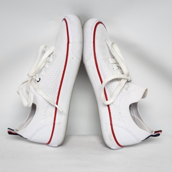 Tommy Hilfiger TW Gessie Size 6 Women's Shoe White Fabric Laceup Low top Boat - Picture 5 of 15